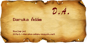 Daruka Ádám névjegykártya
